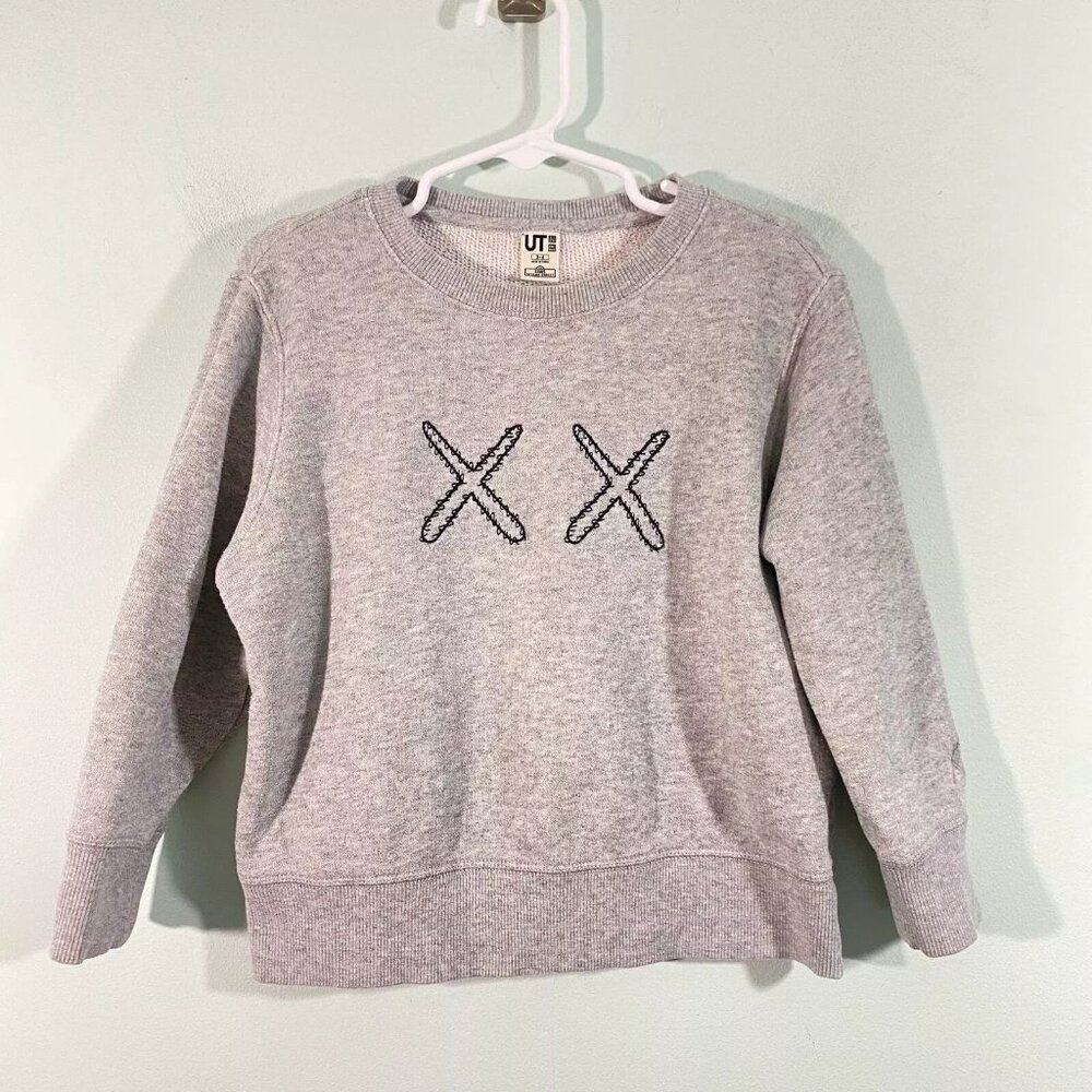 KAWS X Sesame Street X Uniqlo Kids Grey Graphics Pullover Sweatshirt